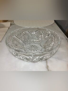 Anchor Hocking Clear Pressed Glass Serving Bowl